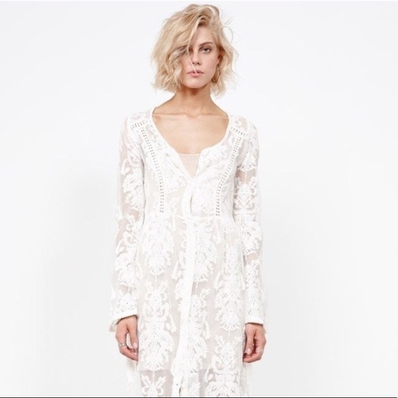MINKPINK Dresses & Skirts - WHITE Lace Mink Pink Crime of Passion Maxi Dress